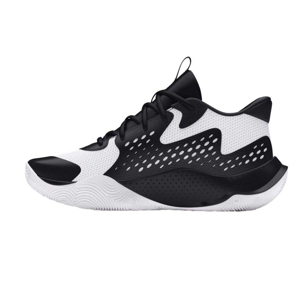 Under Armour Mens Jet 23 Leather Basketball Shoes / Black/White - Picture 2 of 5